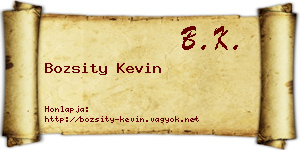 Bozsity Kevin névjegykártya